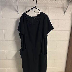 Eliza J Black Dolman Sleeve Sheath Dress. Plus size